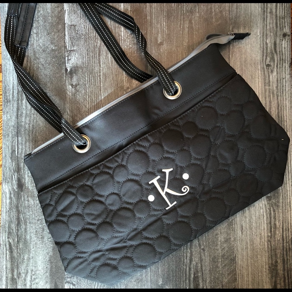 Vary You Versatile Bag - Black w/ gray K initial